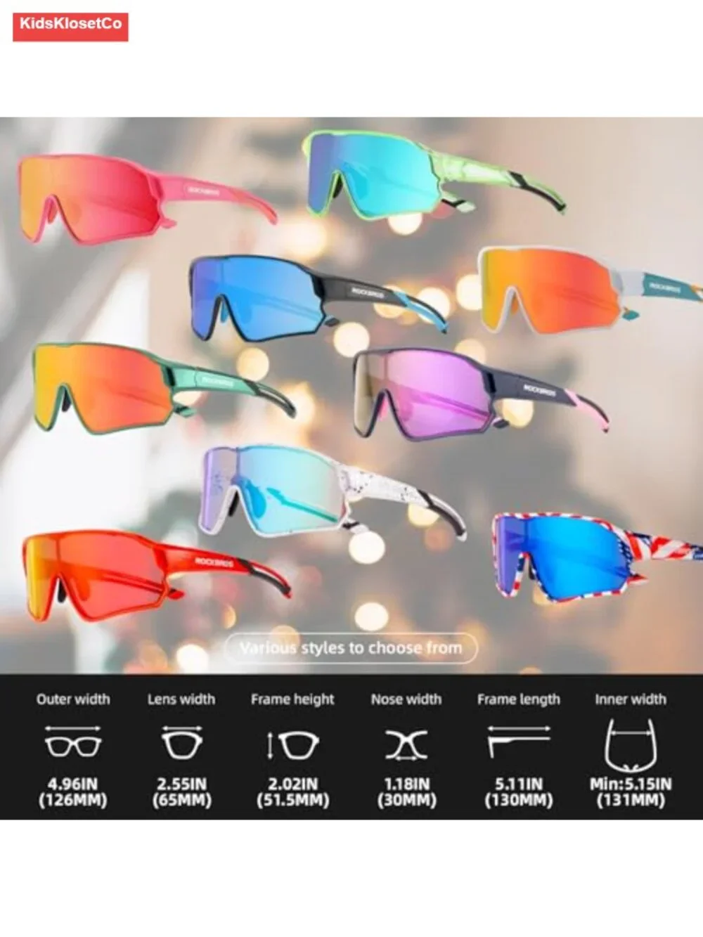 Kids Polarized Sport Sunglasses UV400 Cycling Glasses for Boys Girls